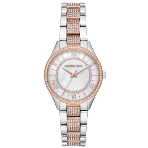 Michael Kors Ladies Lauryn Two-tone/Mother-of-Pearl Watch - MK4366